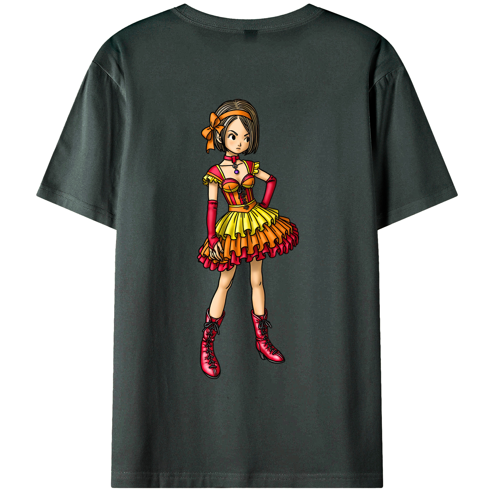 （画像用） ドラゴンクエスト Doragon Kuesuto Dragon Quest 綿100％ メンズ半袖Tシャツ（バックプリント） 通気性
